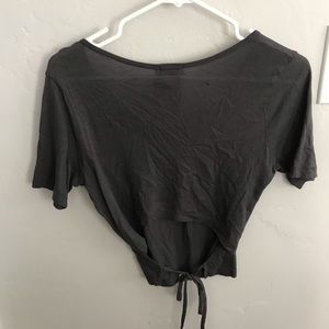 Dark gray crop top cotton